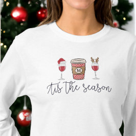 Jul Tis: Monogramkaffe vid Röda Vin T Shirt
