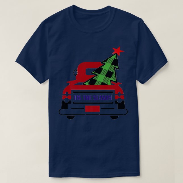 Jul Tis Säsongen Play Träd och Lastbil Desi T Shirt (Design framsida)