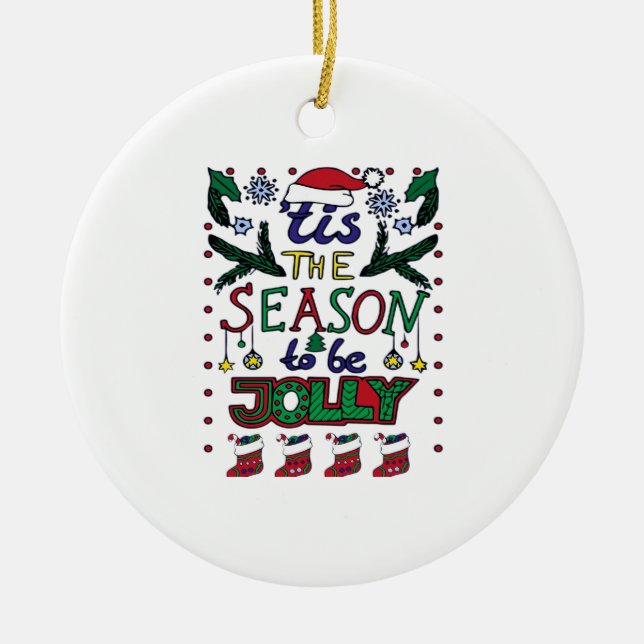 Jul Tis Season Julgransprydnad Keramik (Framsidan)