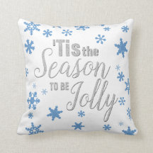 Jul Tis Season Snowflake Blue Silver