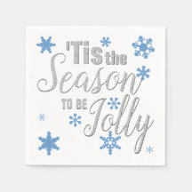 Jul Tis Season Snowflake Blue Silver