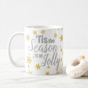 Jul Tis Snowflake Silver Guld Kaffemugg