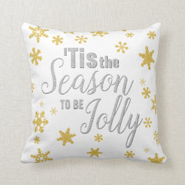 Jul Tis Snowflake Silver Guld Kudde