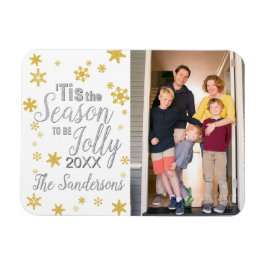 Jul Tis Snowflake Silver Guld Magnet
