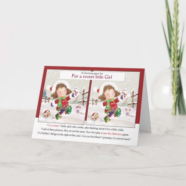 Jul, tjejen. Placera differensen, Aktivitet Kort (Framsida)