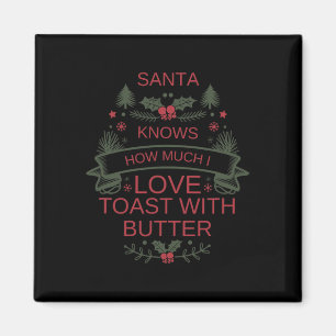 Jul Toast Och Smör Älskare Tröja För Komfort Magnet