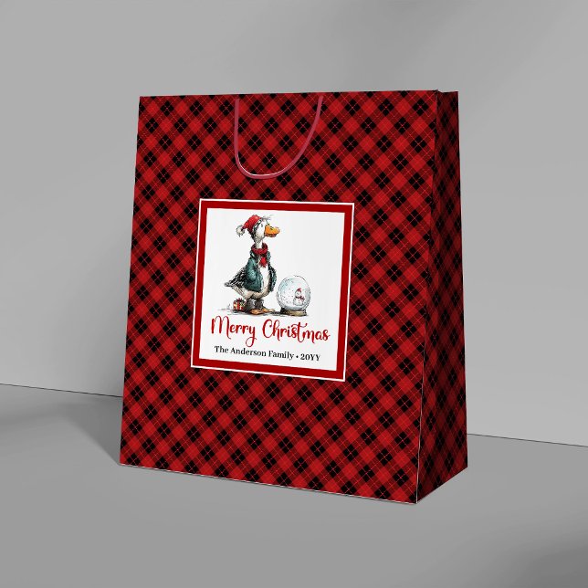 Jul Tokiga Gås Sällsamma Tecknad Presentpåsar (Christmas Silly Goose Quirky Cartoon Gift Bags)