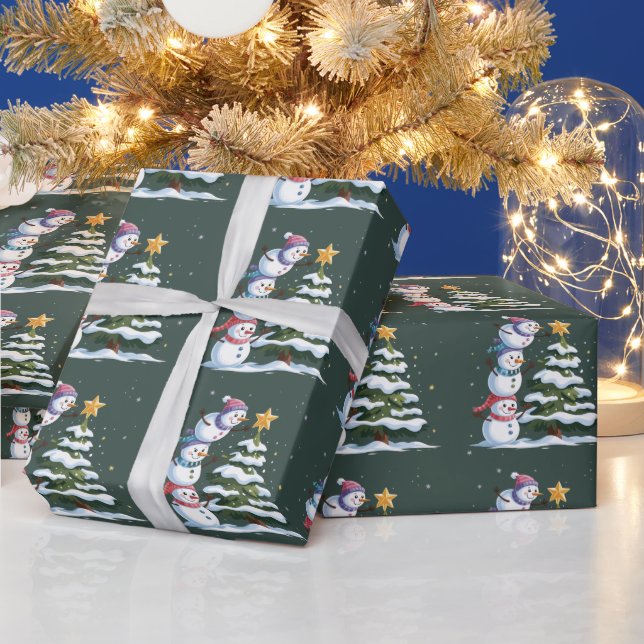 Jul Tomte Älskare Träd Xmas Vinterfest Presentpapper (Helgdagar)