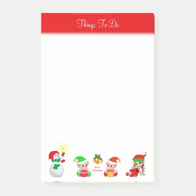 Jul Tomte & Alver Saker Att Göra Post-it Block (Framsida)
