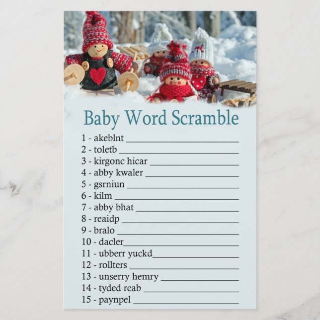 jul tomte Baby ord scramble spel (Framsida)