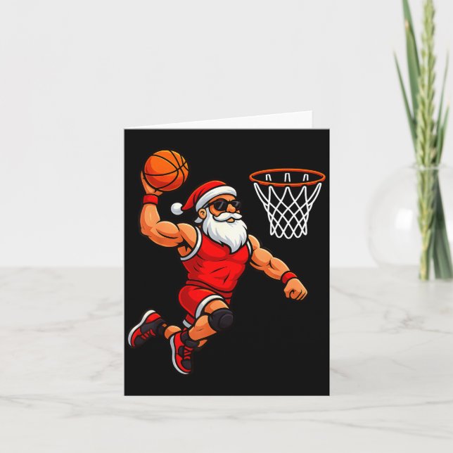 Jul Tomte Basketspelare Dunkar Basketboll Kort (Framsida)