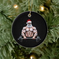 Jul Tomte Bodybuilder Tyngdlyftning Gym