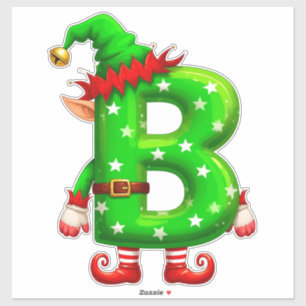 Jul Tomte Bokstav B Tecknad Karaktär Högtid Klistermärken