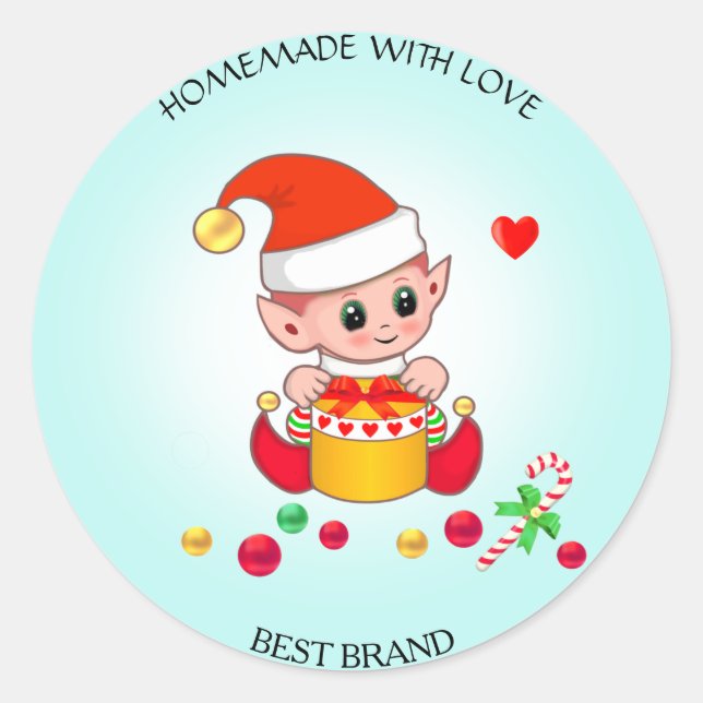 Jul Tomte Burk Etikett Hemmagjord (Framsida)