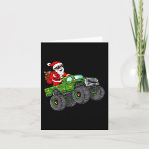 Jul Tomte Claus Ridande Monster Truck Pojkar Ki Kort