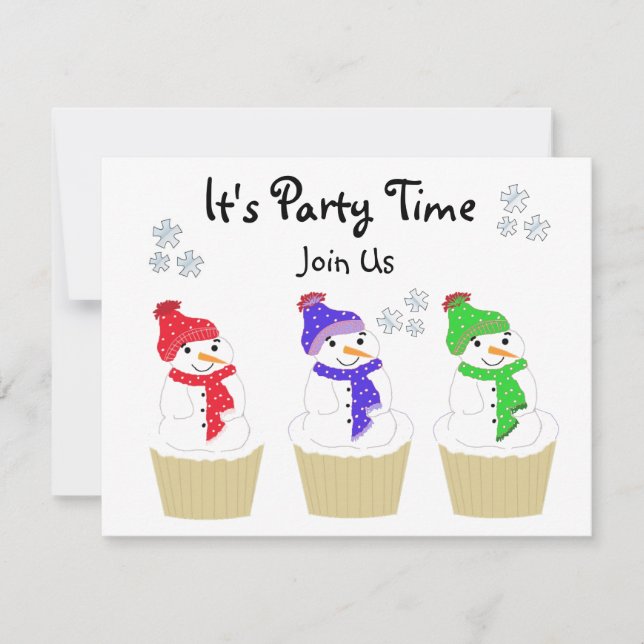 Jul Tomte Cupcake Inbjudan (Framsida)