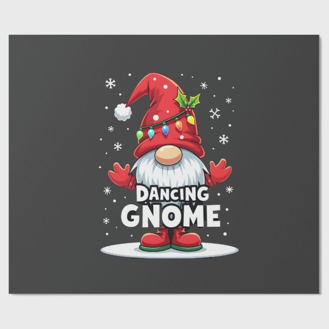 Jul Tomte Dansande Tomte Familj Jul (7) Presentpapper (Platt)