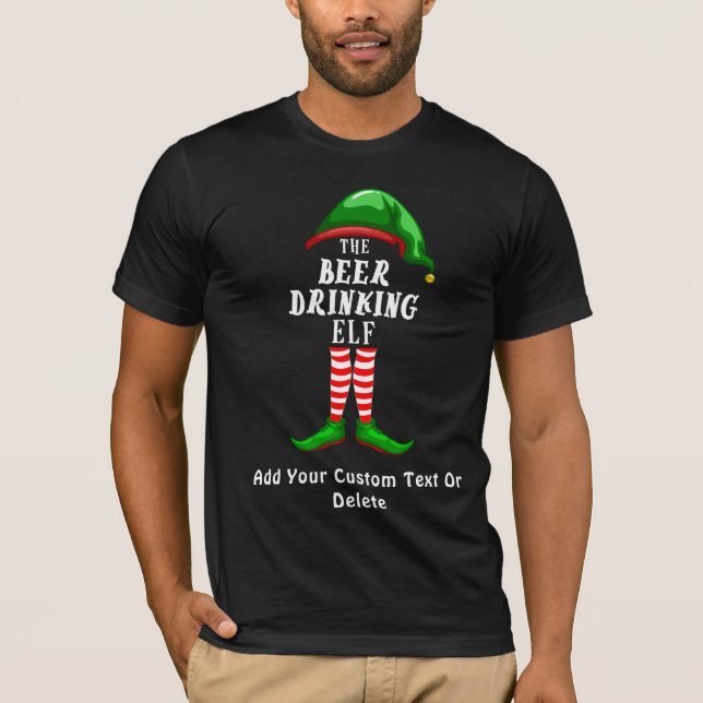 Jul Tomte Den Öl Drickande TOMTEN T Shirt (Framsida)