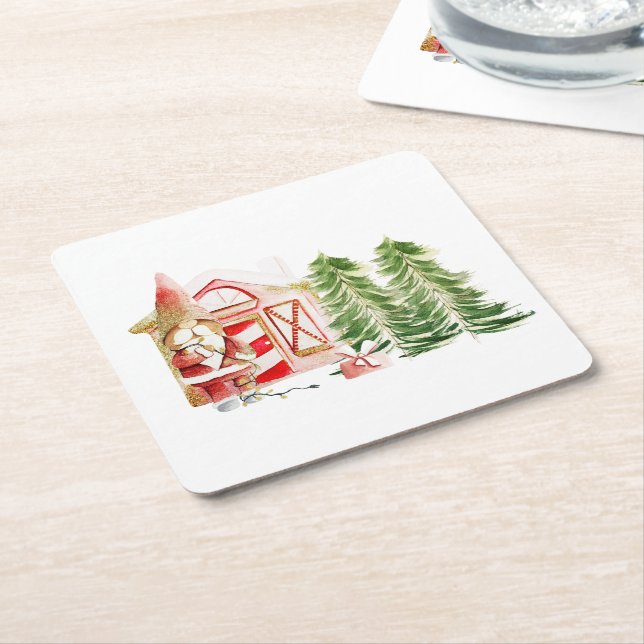 Jul Tomte Design 2 Underlägg Papper Kvadrat (Vinklad)