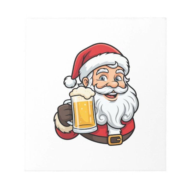 Jul Tomte Dricker Öl Jul Grafik Anteckningsblock (Framsida)