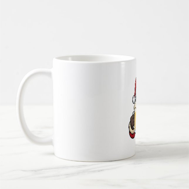 Jul Tomte Dricker Öl Jul Grafik Kaffemugg (Vänster)