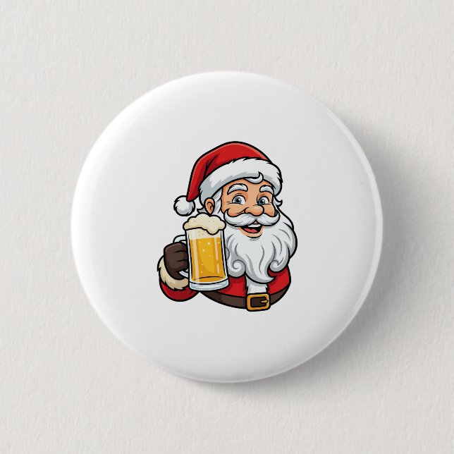Jul Tomte Dricker Öl Jul Grafik Knapp (Framsida)