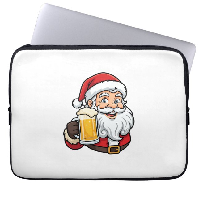 Jul Tomte Dricker Öl Jul Grafik Laptop Fodral (Framsidan)