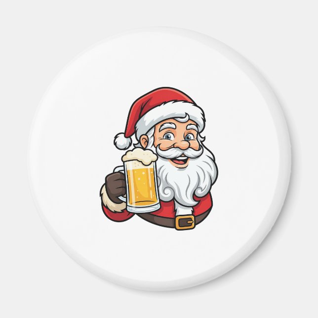 Jul Tomte Dricker Öl Jul Grafik Magnet (Framsidan)