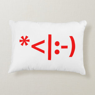 Jul Tomte Emoticon Xmas ASCII Text Konst Prydnadskudde