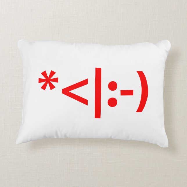 Jul Tomte Emoticon Xmas ASCII Text Konst Prydnadskudde (Baksidan)