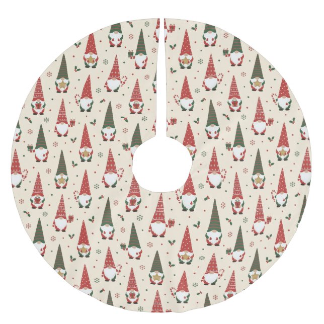 Jul Tomte Fest Mönster Julgransmatta Borstad Polyester (Framsidan)