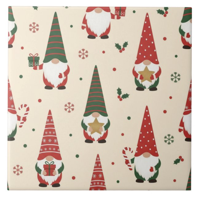 Jul Tomte Fest Mönster Kakelplatta (Framsidan)