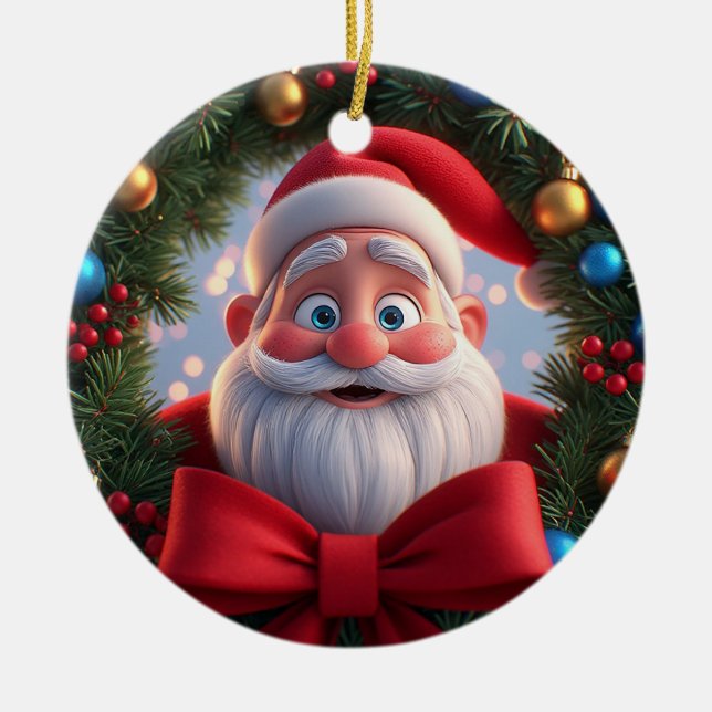 Jul Tomte Festiv Keramisk Prydnad Julgransprydnad Keramik (Framsidan)