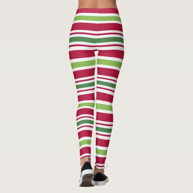 Jul Tomte Festlig Holiday Godis Randiga Leggings (Baksida)