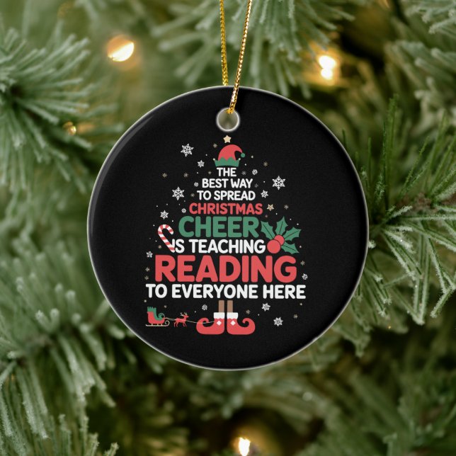 Jul Tomte för läsande lärare julglädje Julgransprydnad Keramik (Träd)
