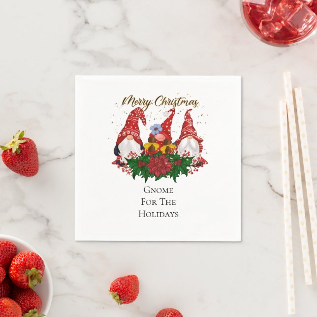 Jul Tomte För Semestern Trendig  Pappersservett (Insitu)