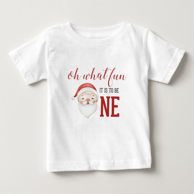 Jul Tomte Första Födelsedag T Shirt (Framsida)