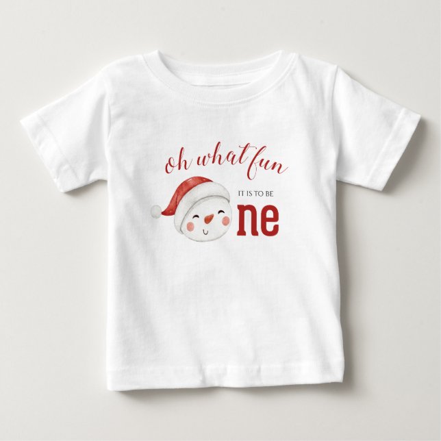 Jul Tomte Första Födelsedagen T Shirt (Framsida)