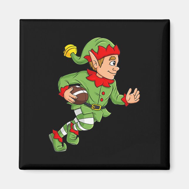 Jul Tomte Fotboll Running Back Pojkar Barn Familj Magnet (Framsidan)