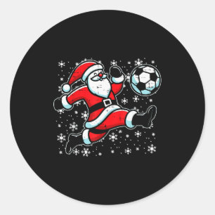 Jul Tomte Fotboll Sparka Xmas Fotboll Män Pojkar Runt Klistermärke