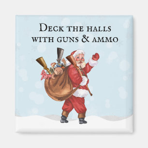 Jul Tomte Gevär älskare Dekorera hallarna Skjutnin Magnet