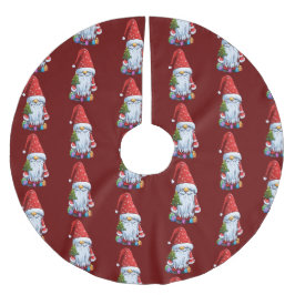 Jul Tomte Gonk Klädd i en Festlig Outfit Julgransmatta Borstad Polyester