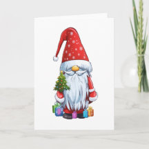Jul Tomte Gonk Klädd i en Festlig Outfit