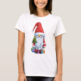 Jul Tomte Gonk Klädd i en Festlig Outfit T Shirt