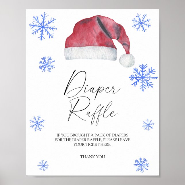 Jul tomte hatt - blöja lotteri poster (Framsidan)