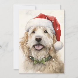 Jul Tomte Hund Platt Julkort