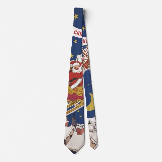 Jul tomte i vintage stil med flygande renar slips (Framsida)