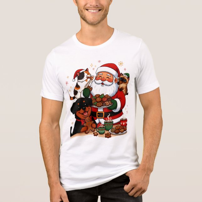 jul, tomte, julgodis, kalikokat t shirt (Framsida)
