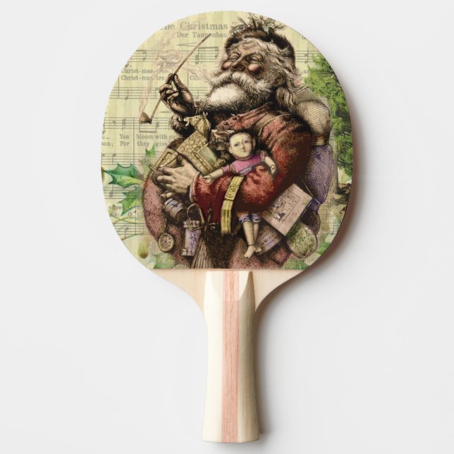 Jul tomte klassisk Thomas Nast illustration  Pingisracket (Framsidan)