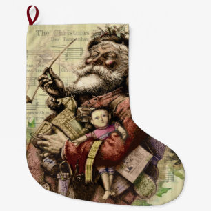 Jul tomte klassisk Thomas Nast illustration Stor Julstrumpa